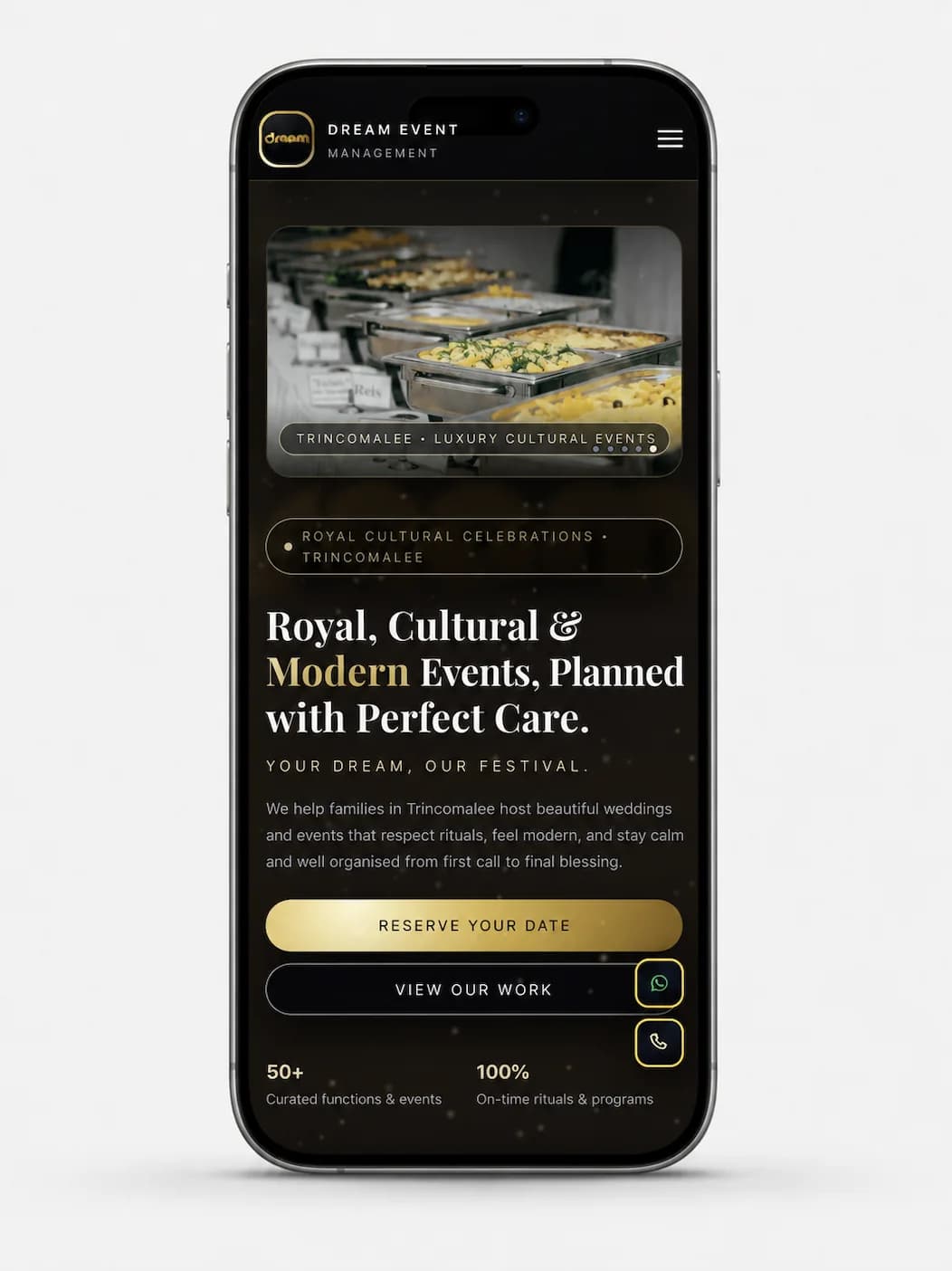 Dream Event Management Mobile Experience